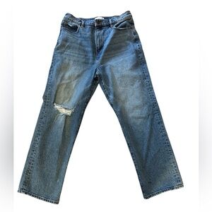 LOFT Distressed Straight Boyfriend Jeans